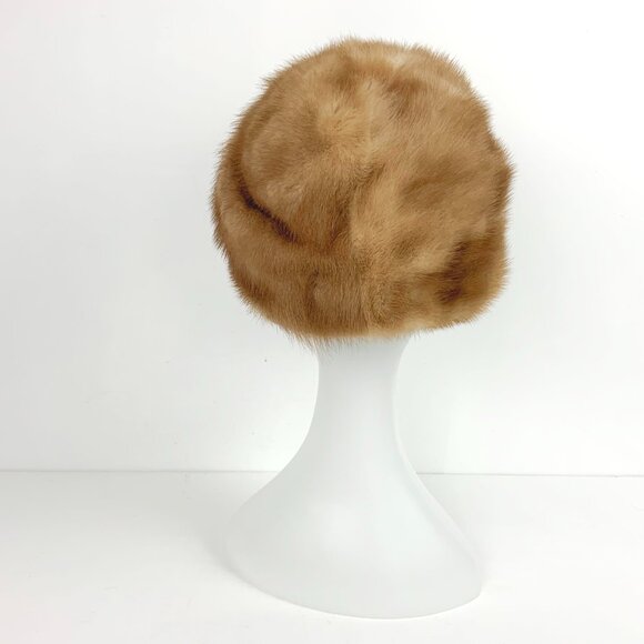 Pastel Mink Fur Hat Bucket Style Genuine Fur Sz 22" - Picture 10 of 15